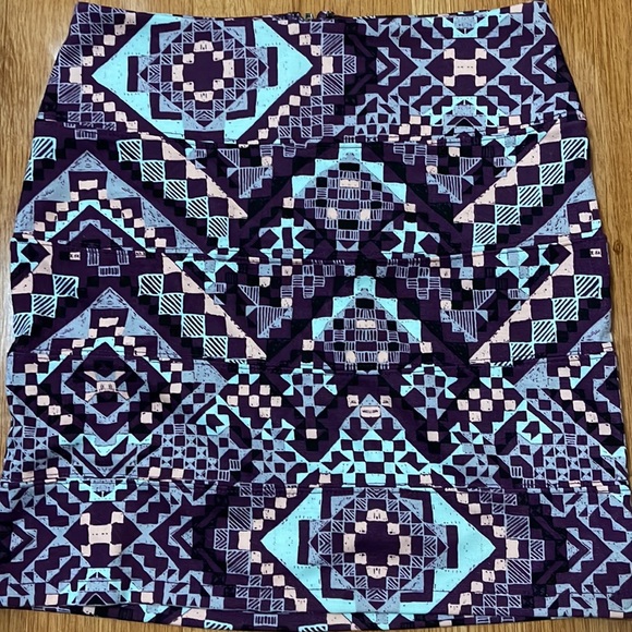 NWOT Women's Purple Multicolored Abstract Print Bodycon Mini Pencil Style Skirt - Picture 3 of 7